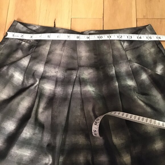 Retro Jacquard Pleated Pocketed Bubble Forest Green Lined Skirt - Picture 12 of 15